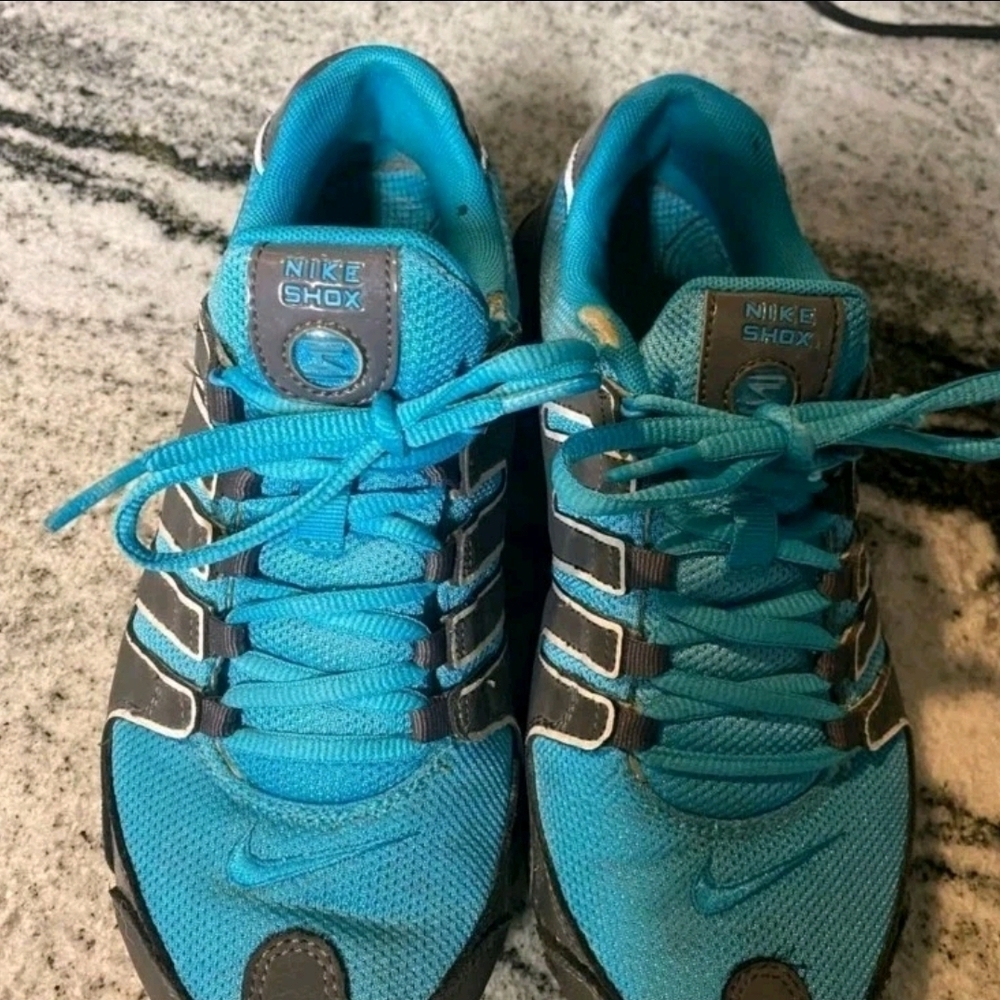 Nike Shox Women's Blue and Grey Athletic Shoes